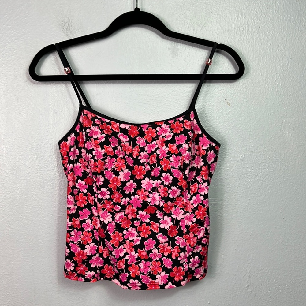 It Figures I.F. Pink Floral Tankini Swim Top 10
